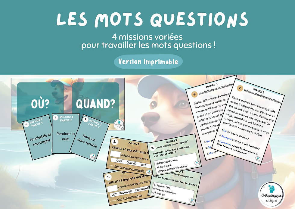 Miniature : Les mots questions avec Toutou (interactif)