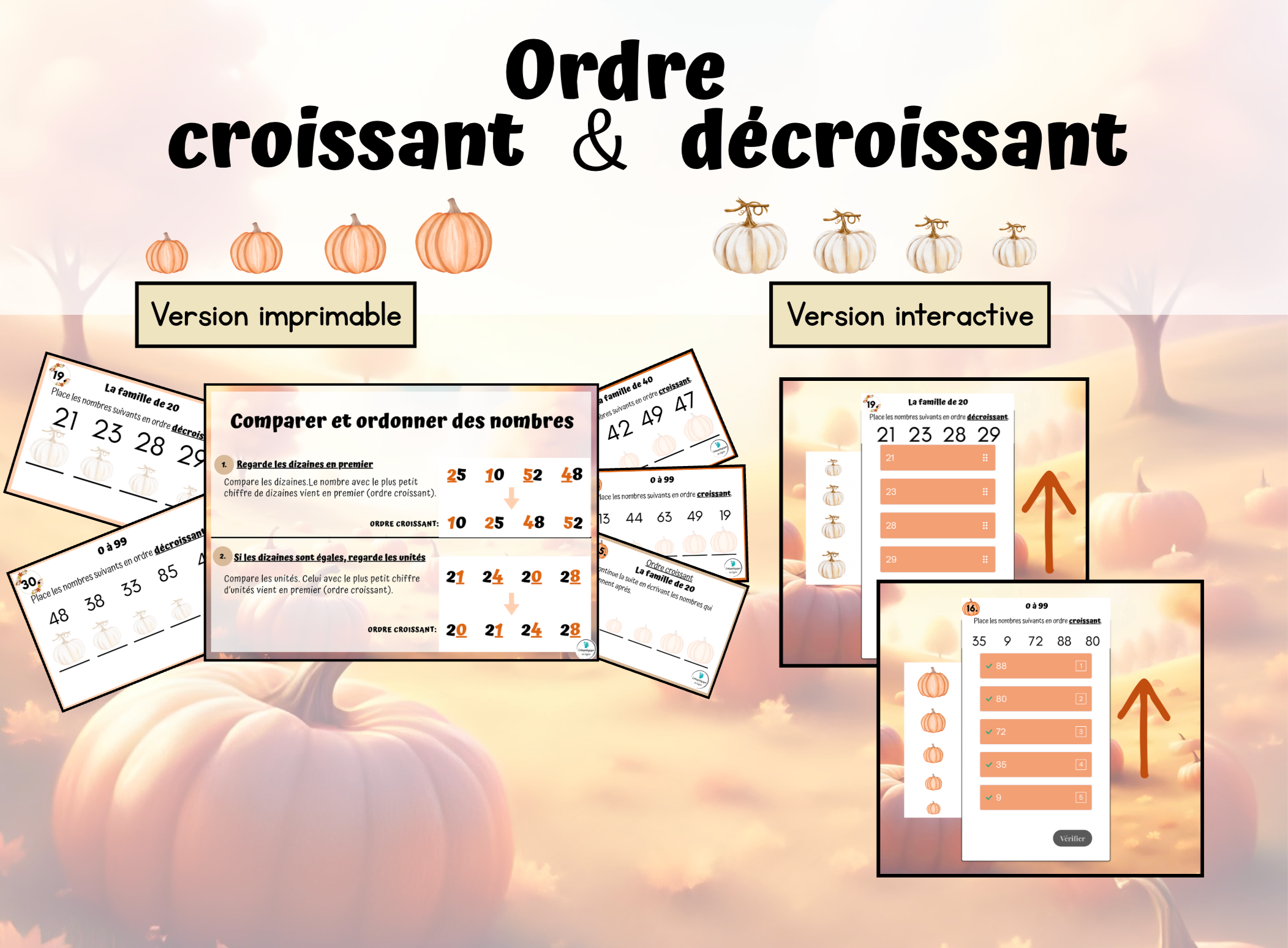 Ordre croissant et décroissant