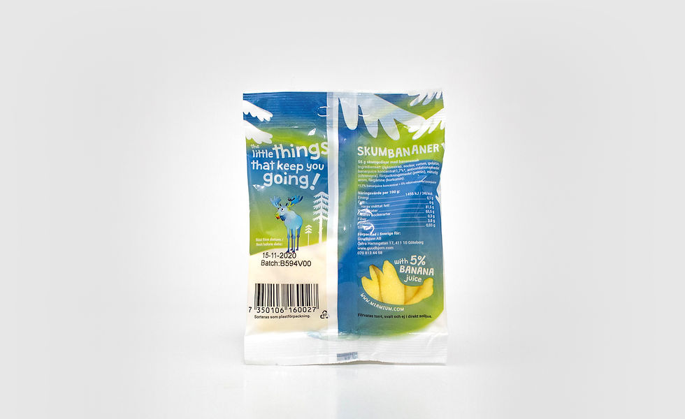 banana candy packaging design back