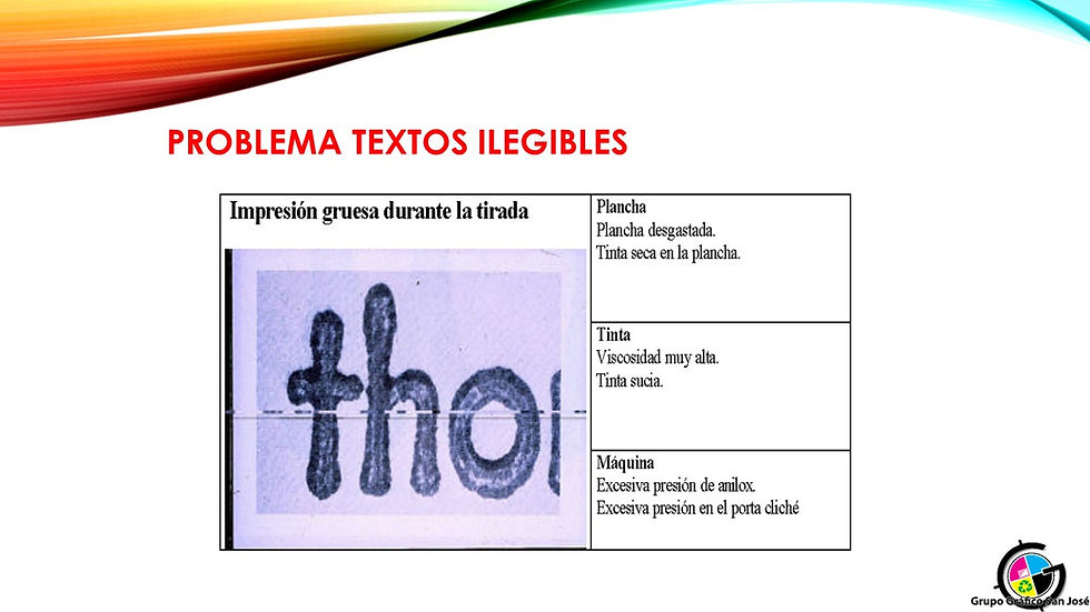 PROBLEMAS Y SOLUCIONES IMPRESIÓN FLEXOGRÁFICA (PROBLEMAS DE TEXTOS ILEGIBLES)