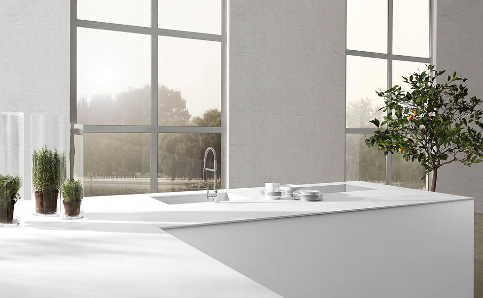 Миниатюра: Кухонная столешница из керамогранита Collection Bianco Assoluto Laminam