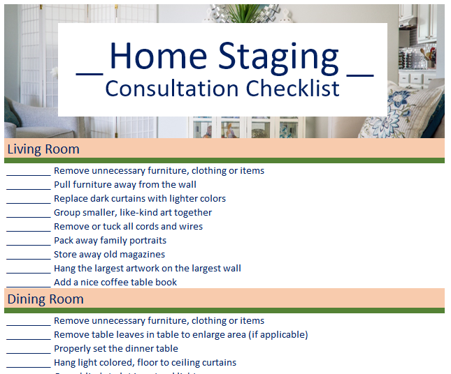 home staging checklist