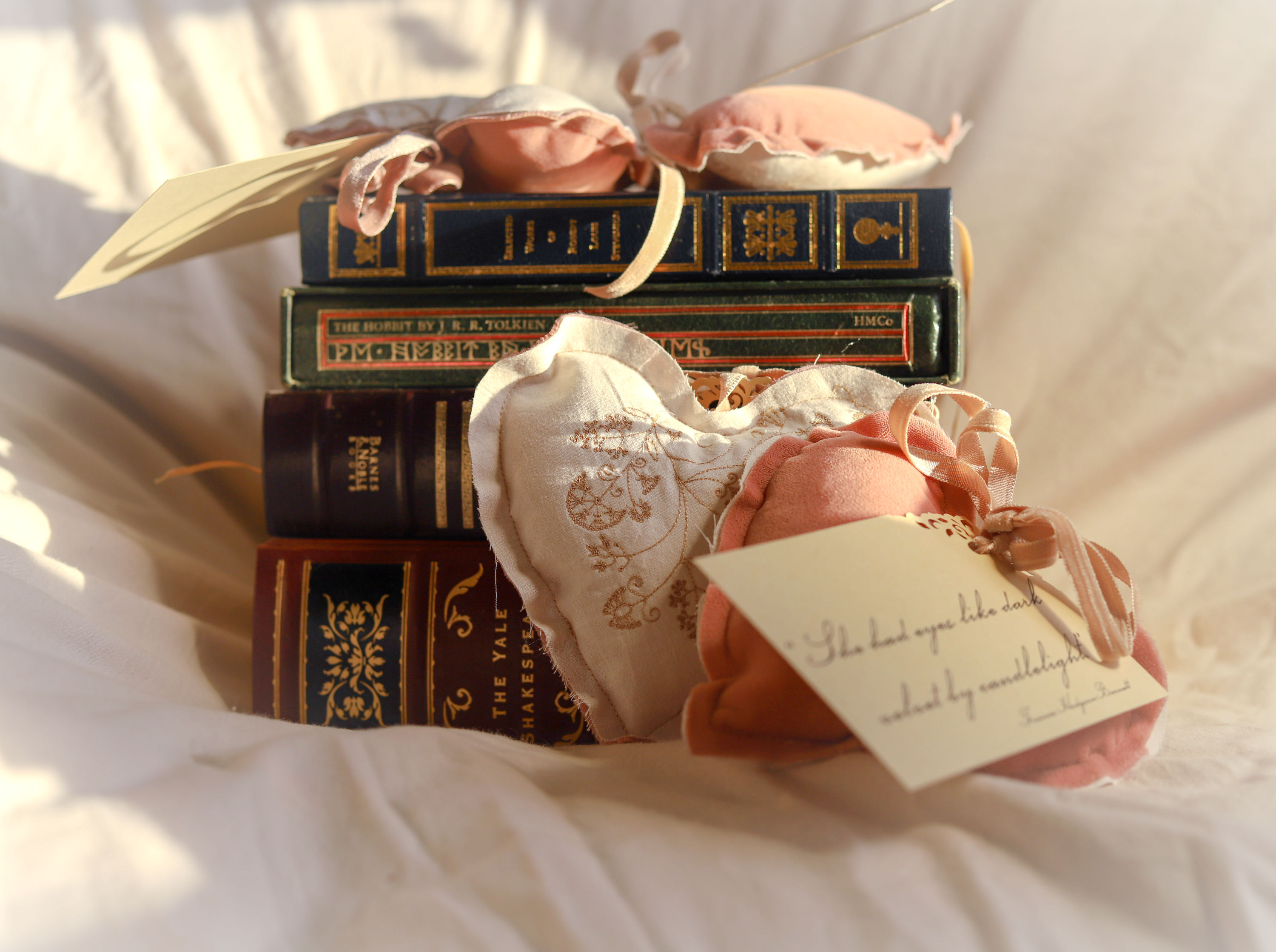 Linen Literary Hearts