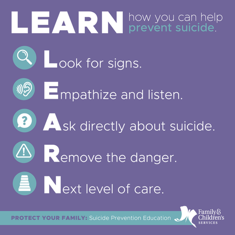 LEARN the steps to prevent suicide