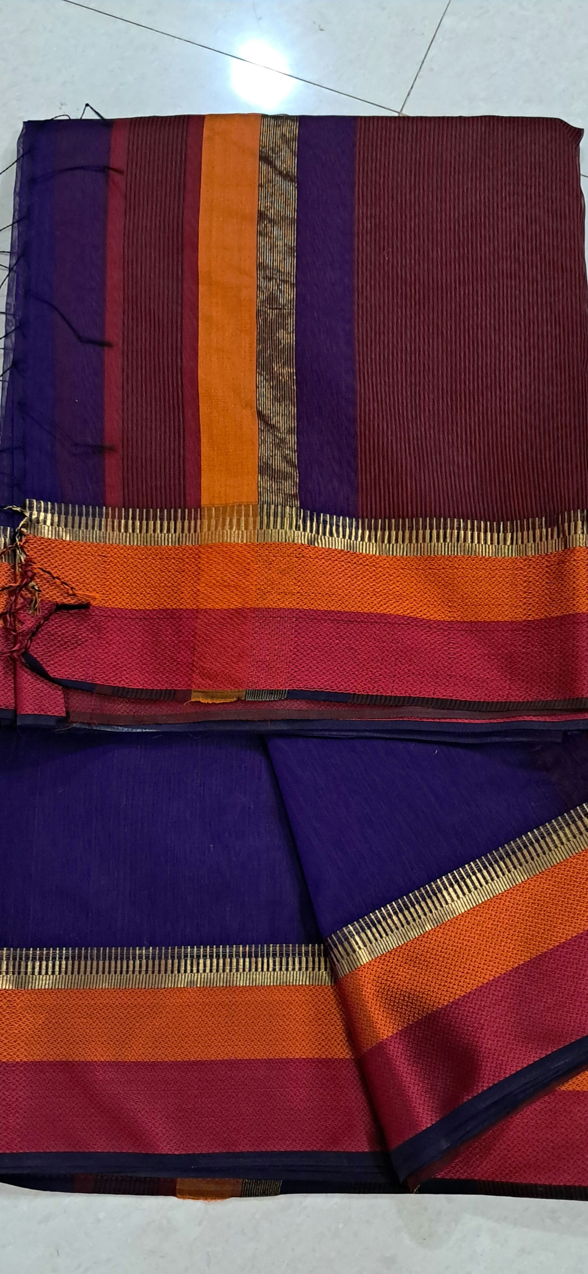 Original Maheshwari Cotton By Silk Saree