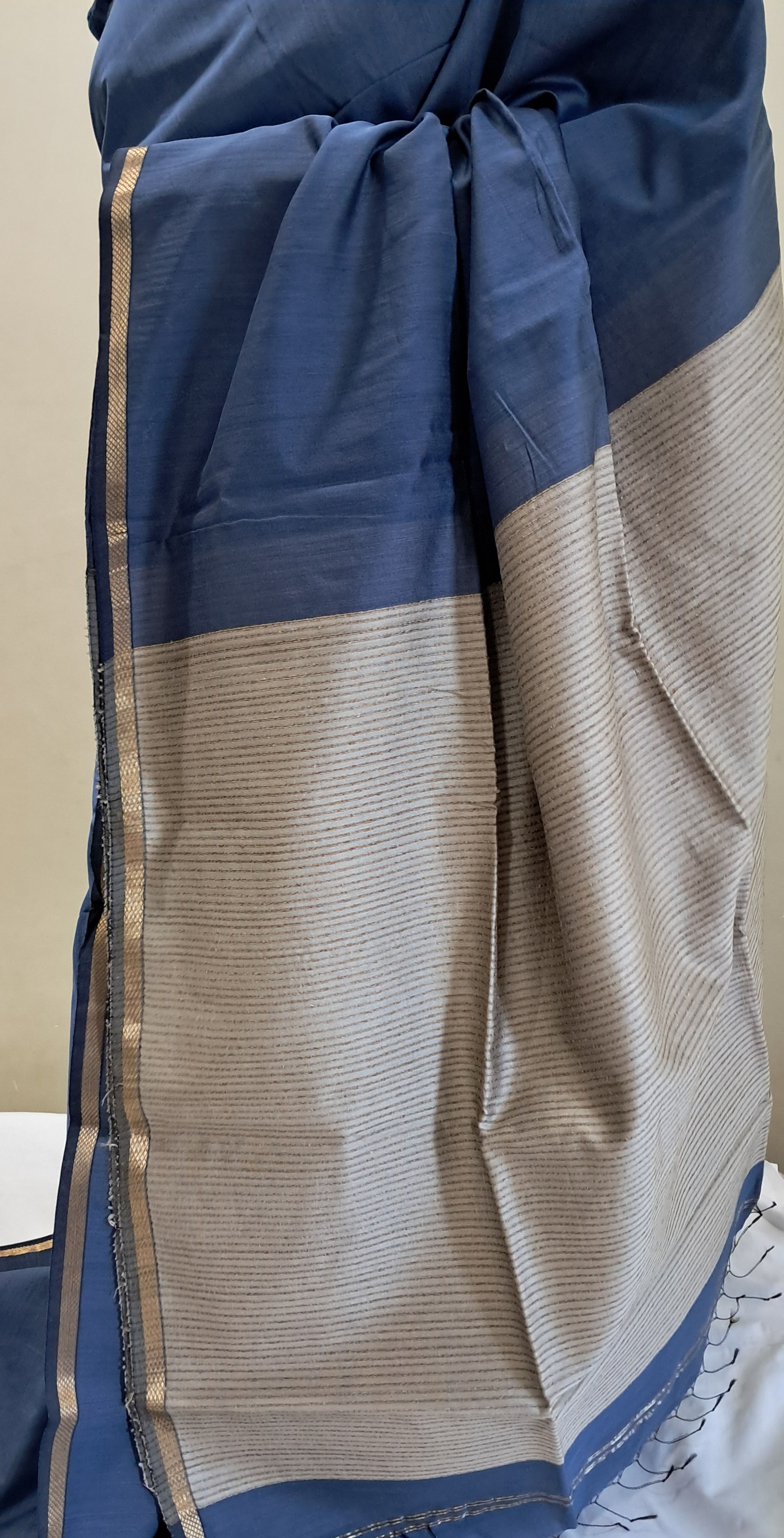 Original Maheshwari Cotton By Silk Saree