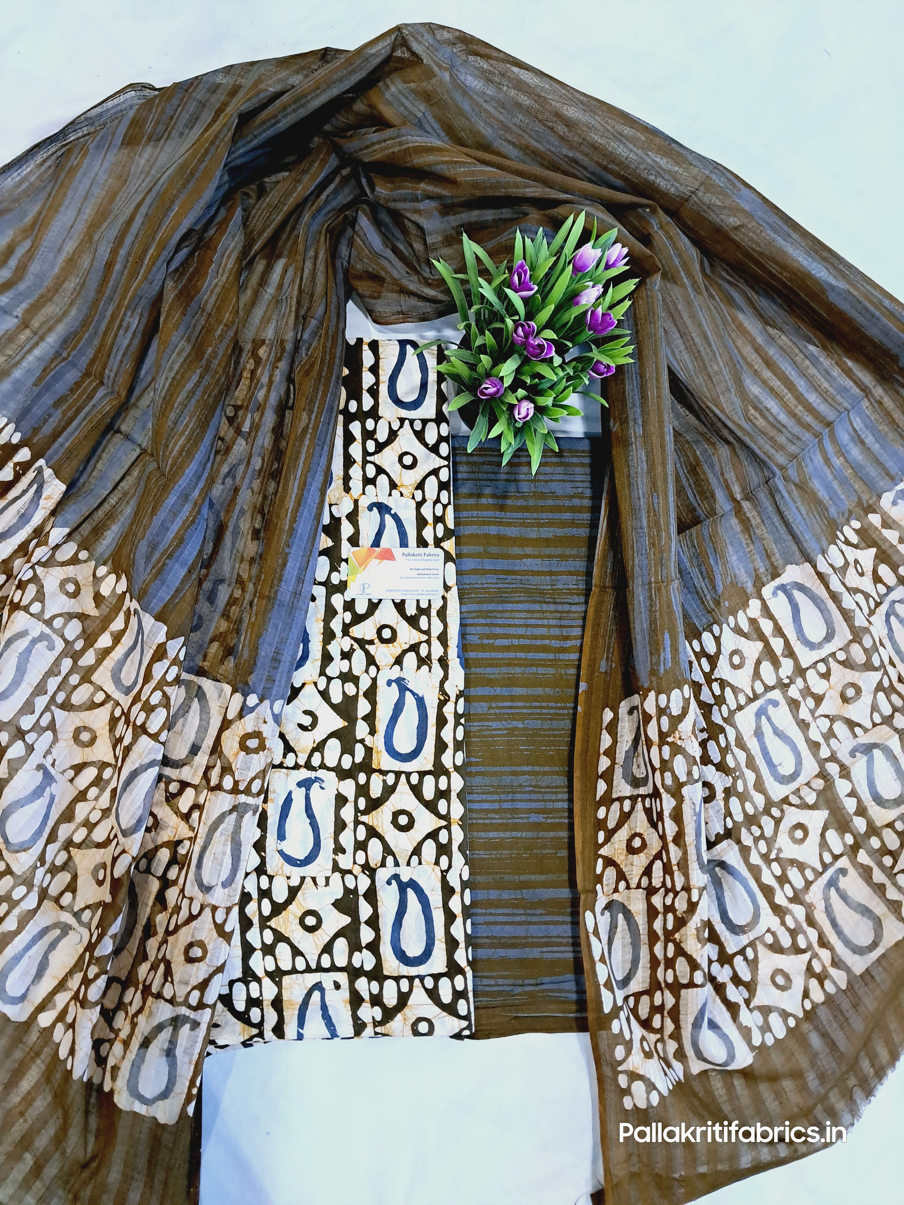 100% cotton Batik Print Suit - Unstitched with Stitching option