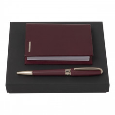 Burgundy Set Pen & Notebook HUGO Boss.jp