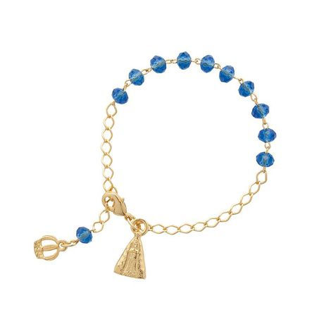 Pulseira Dezena Crsital Azul Nossa Senhora Aparecida