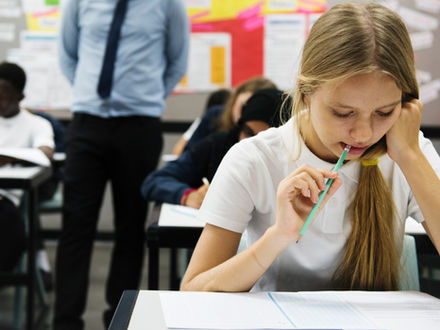 A teenager managing exam nerves