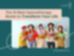 Five smiling women in colorful outfits and hats read books against a light blue background. Text: "The 10 Best Hypnotherapy Books."