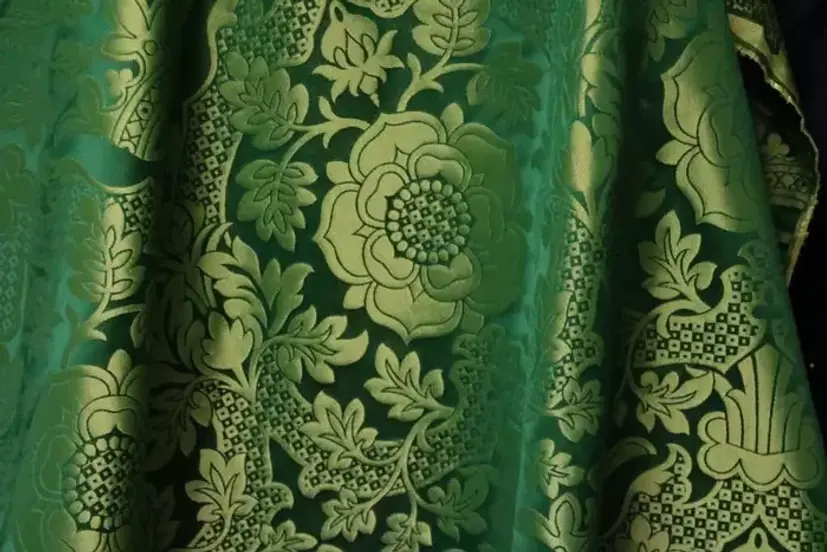 After Pentecost_Green-Gold-St.-Margaret-Brocade-Fabric.webp