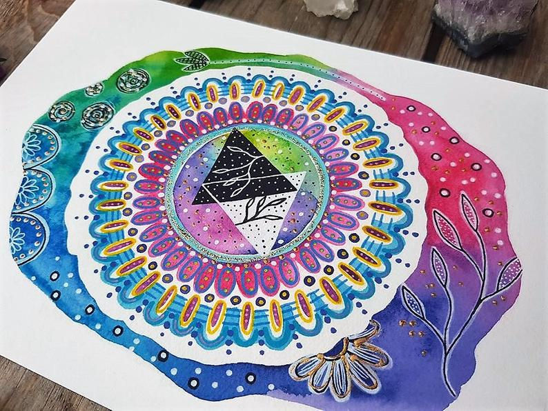 Thumbnail: Perfect balance art print -yin and yang painting - mandala art - spiritual decor