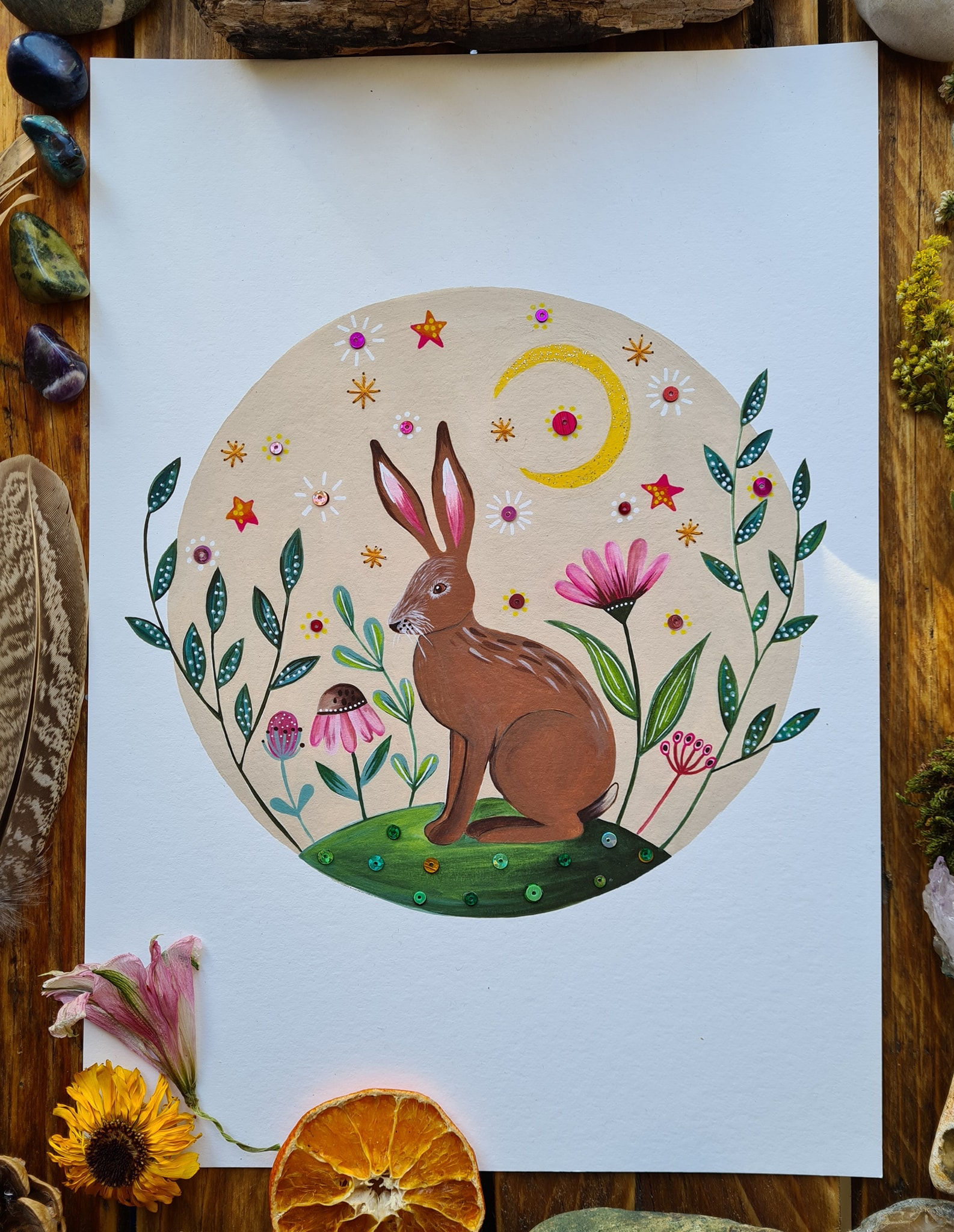 Spring Hare Art Print - Nature Wall Art - British Wildlife Art
