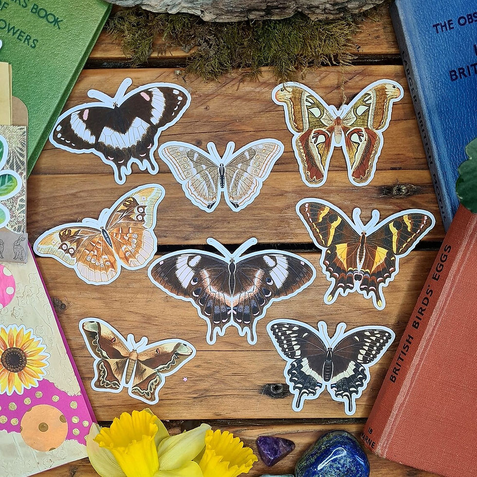 Thumbnail: Vintage style butterfly journal kit - Die cut butterfly cut outs - butterfly