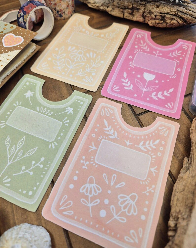 Thumbnail: Pastel journal pockets - Fussy cut pocklets - journalling supplies - Scrapbookin
