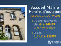 Horaires d'été à la Mairie