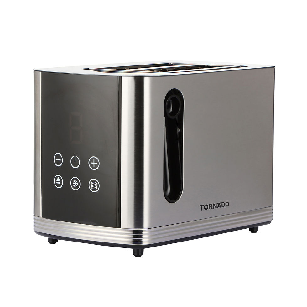 TORNADO TTA751-GS | Toaster mit digitaler Touch-Steuerung, zwei Schlitzen und modernem Design für präzises Toasten