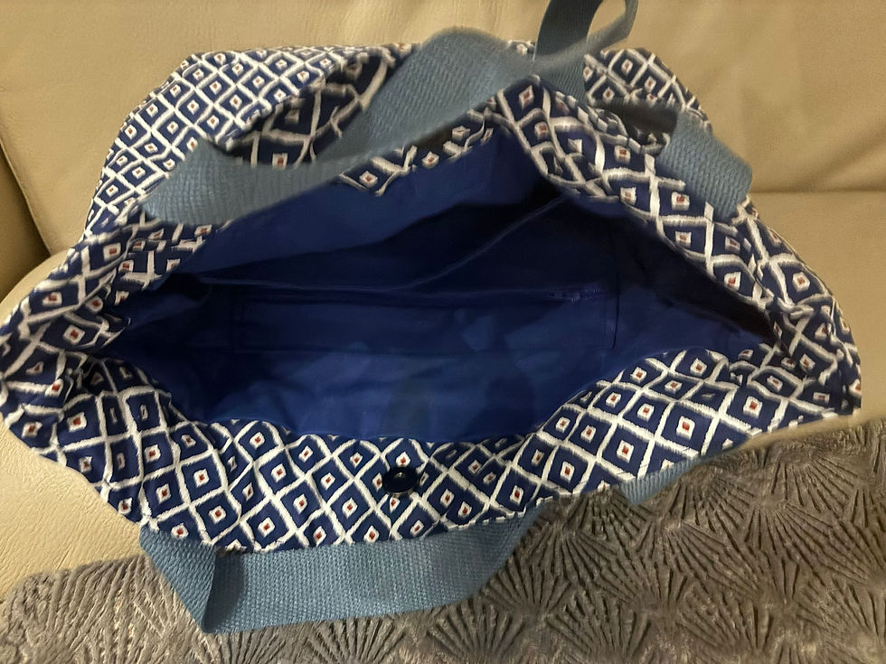 Miniature : Sac cabas losanges bleu & blanc