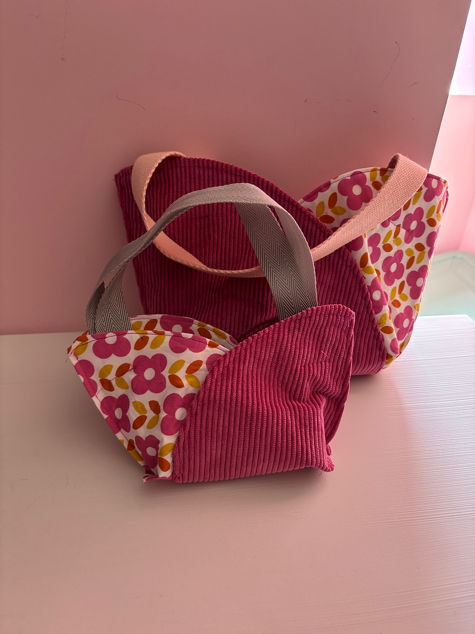 Miniature : Sacs velours rose enfant