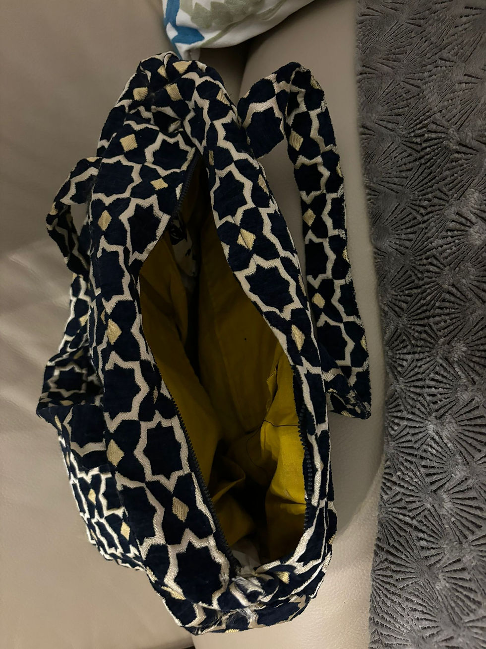 Miniature : Sac Cabas en velours bleu marine