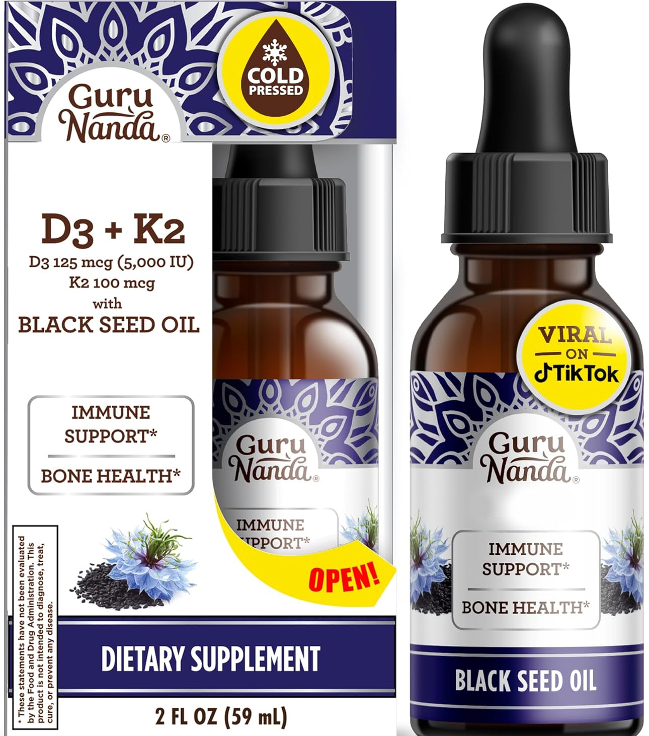 Guru Nanda D3 + K2 with Black seed Oil