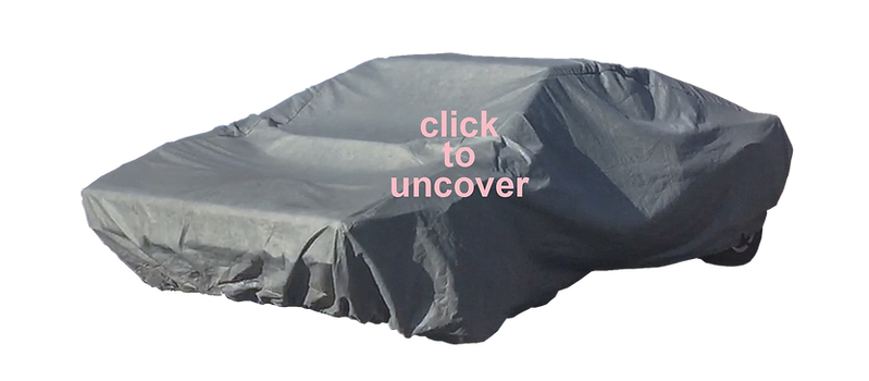 mystery classic sports car under a cover