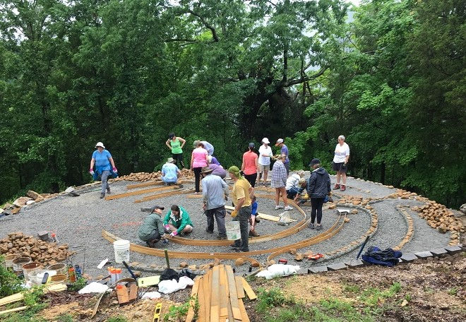 Labyrinth in progress