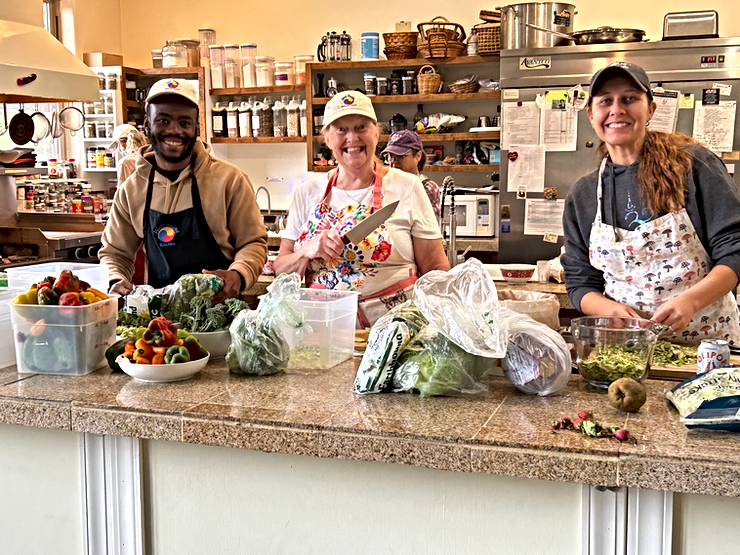 Volunteers in the kitchen