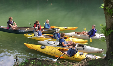 Brenda Rasch Retreat Attendees Kayaking at Well Being Retrat Center