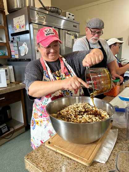 volunteers in kitchen