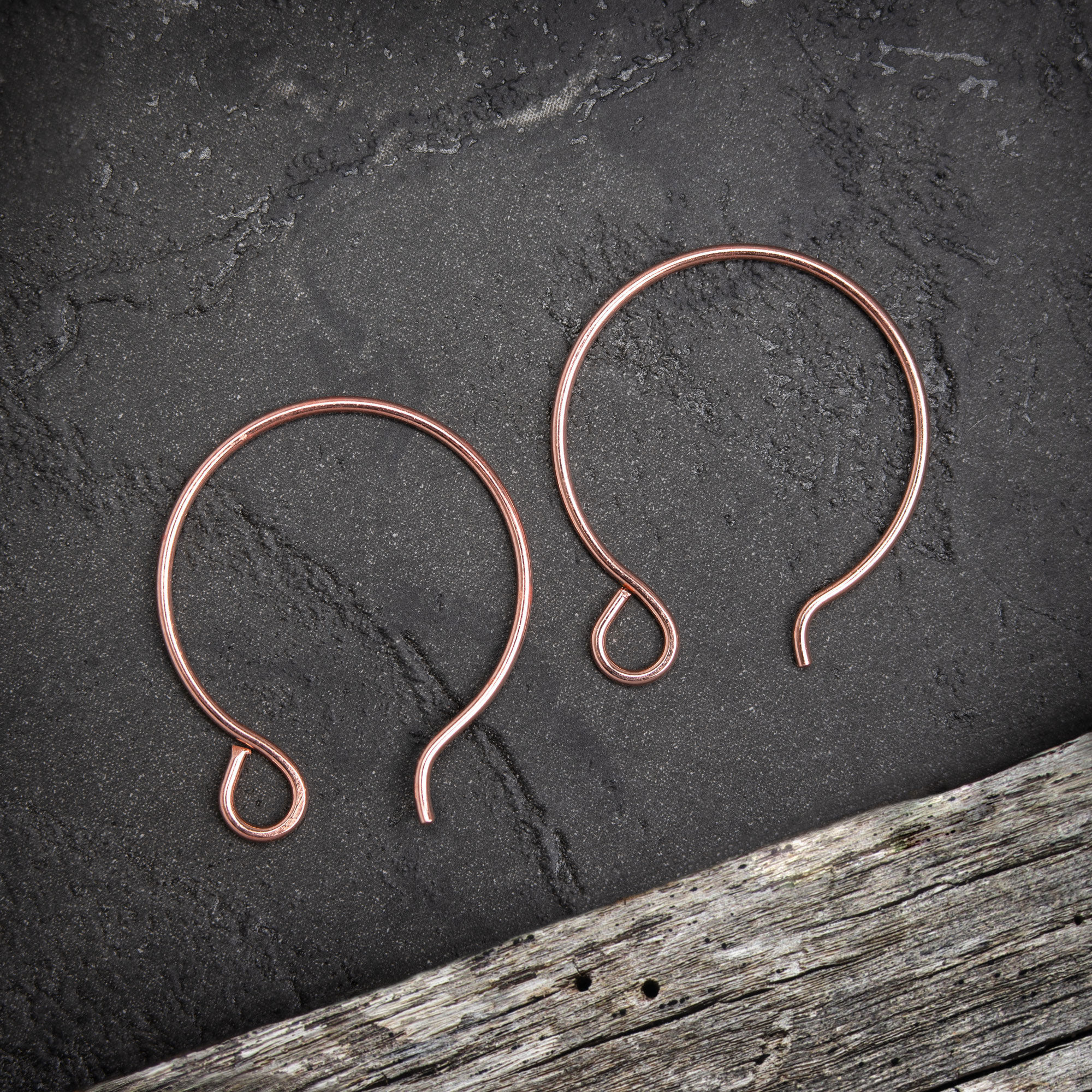 Bare Copper rounded earwires