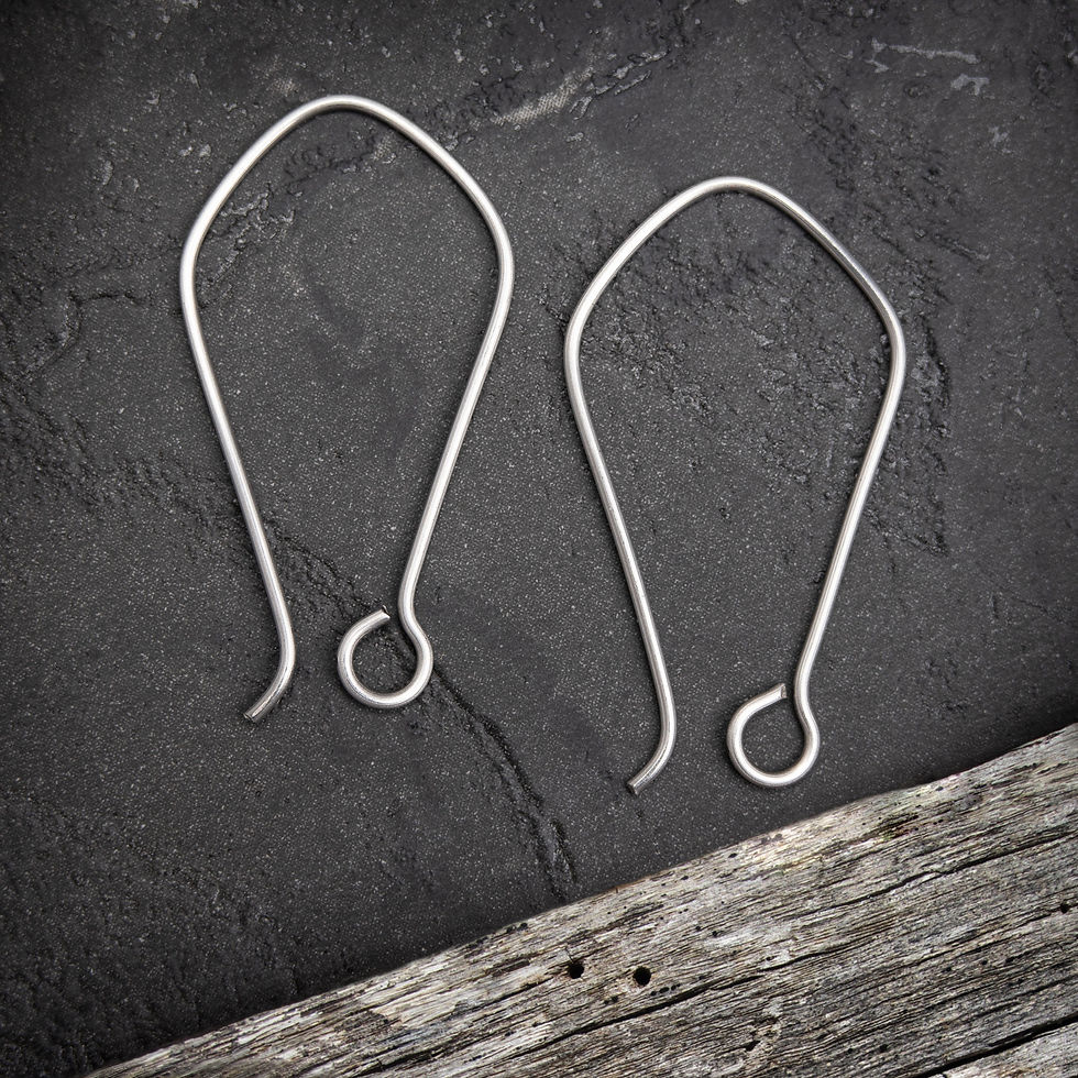 Stainless Steel 304 long angular Marquise earwire findings.