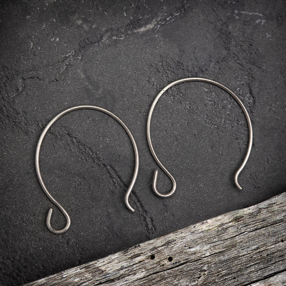 Nickel Free Titanium earrring hooks, handmade jewellery making findings.