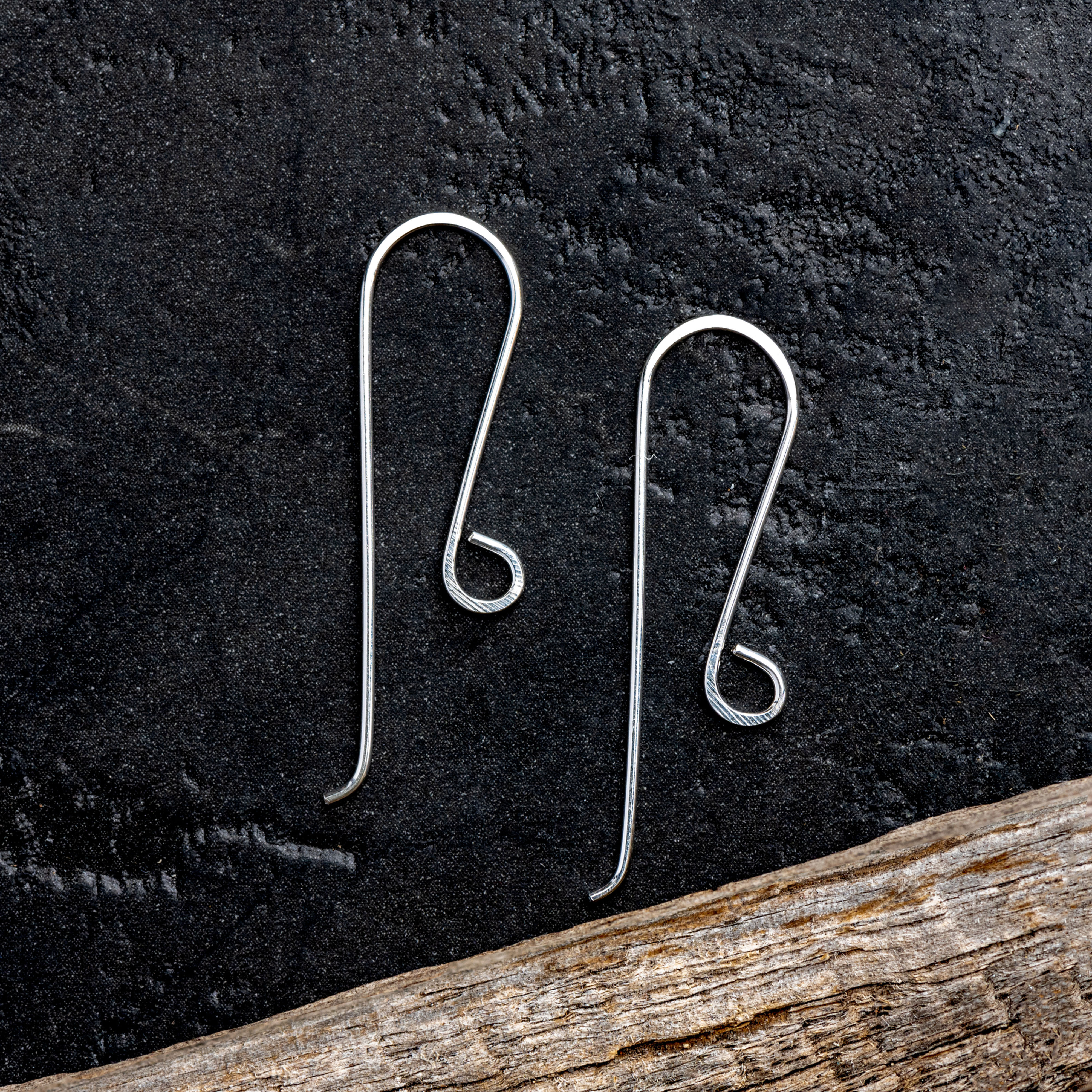 Long Argentium Silver french hook earwires.