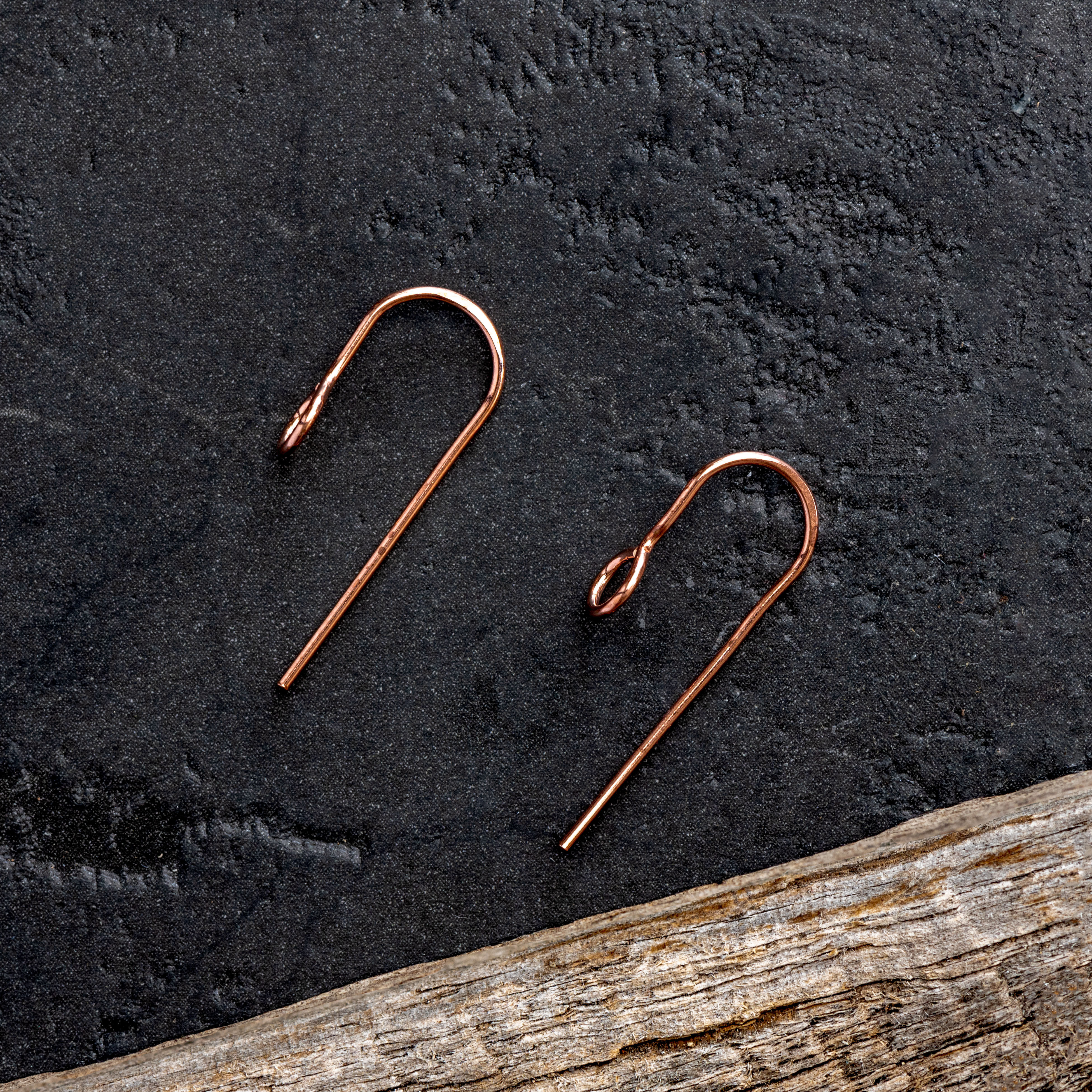 Tiny Bare Copper front facing earwires