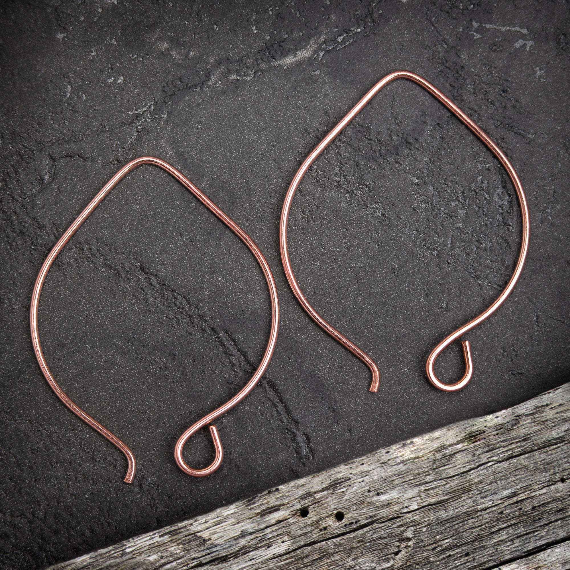 Extra large Bare Copper marquise earwires