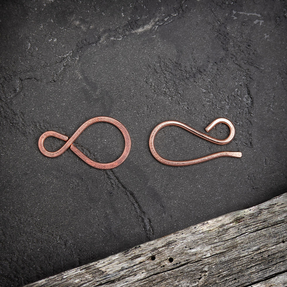 Bare Copper handmade Hook & Eye clasp