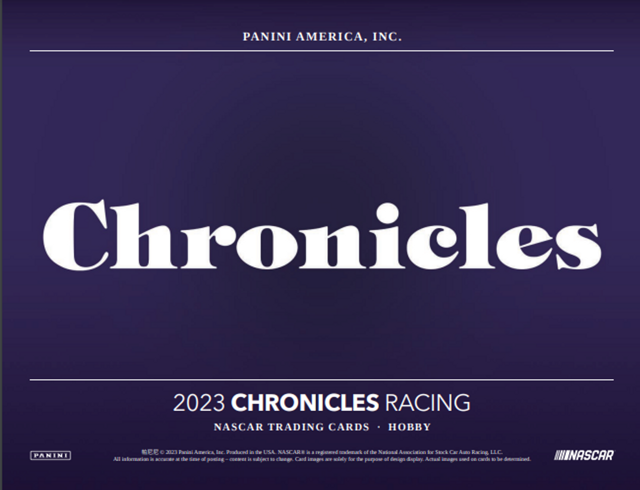 2023 Panini Chronicles Racing Hobby Box