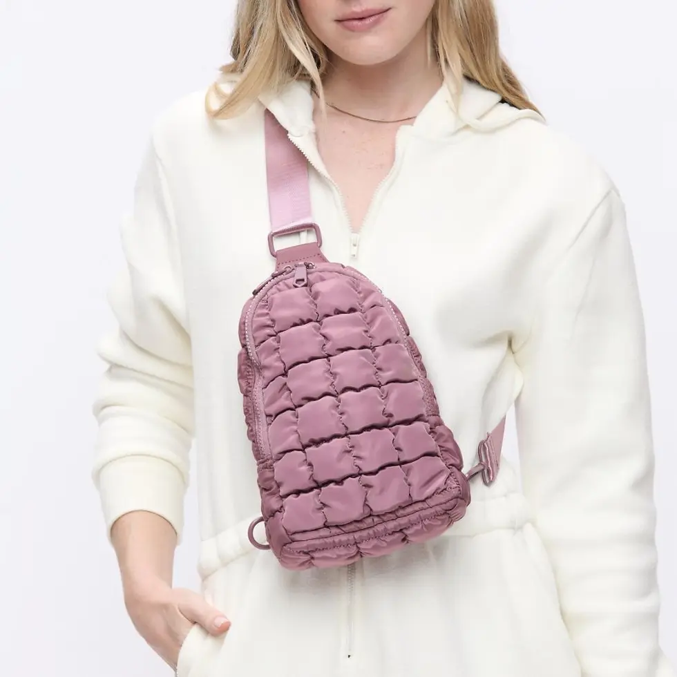 Thumbnail: Rejuvenate - Quilted Puffer Nylon Sling Backpack