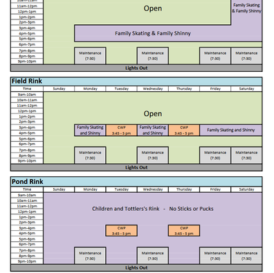 an image of the rink schedule