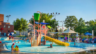 People in Shawnee, Oklahoma enjoy Shawnee Splash Waterpark in Woodland Veterans Park