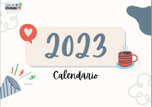 Calendário de 2023 com dicas de atividades para serem realizadas em família mensalmente. Todo mês uma atividade diferente.  Este calendário é um material digital, pronto para impressão.