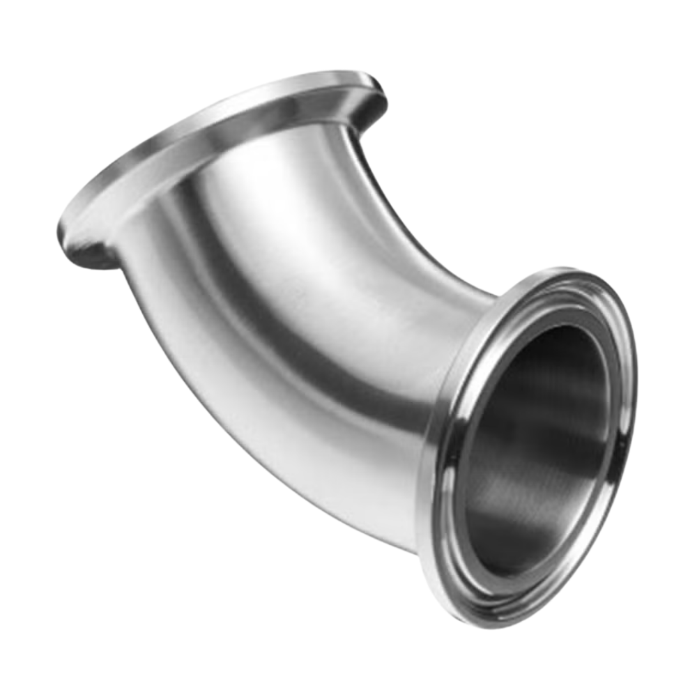 CODO 45° SANITARIO ASTM A270 C-304 3A EXTREMOS CLAMP