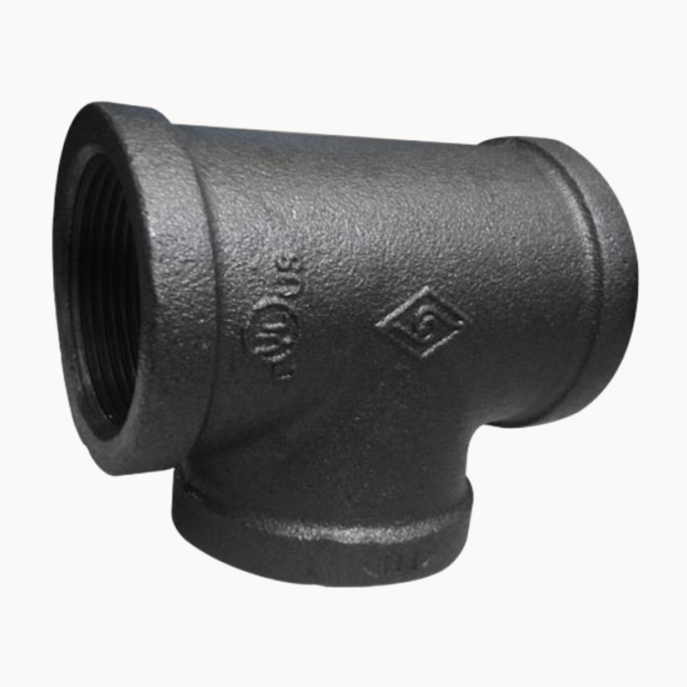 TEE ESTANDAR REFORZADO FIERRO MALEABLE NEGRO A197 CLASE 150 ROSCA NPT (B1.20.1)