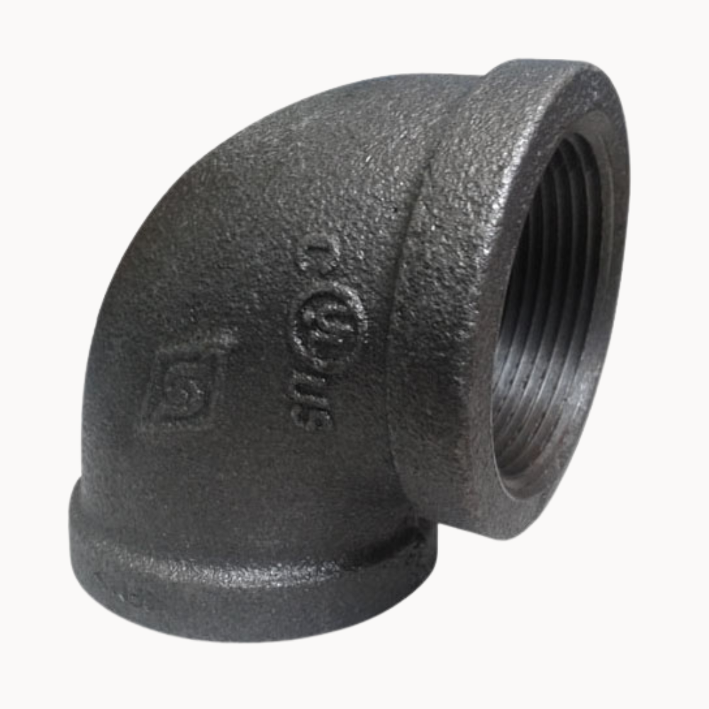 CODO (ELBOW) REFORZADO FIERRO MALEABLE NEGRO A197X90 CLASE 150 ROSCA NPT B1.20.1