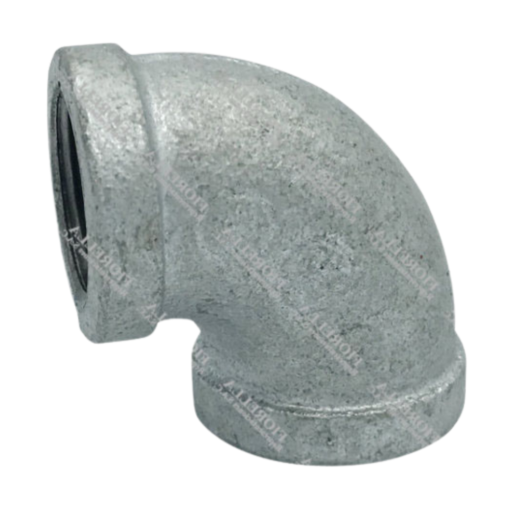 CODO (ELBOW) X 90 FIERRO MALEABLE GALVANIZADO ASTM A197 CLASE150 ROSCA NPT UL/FM