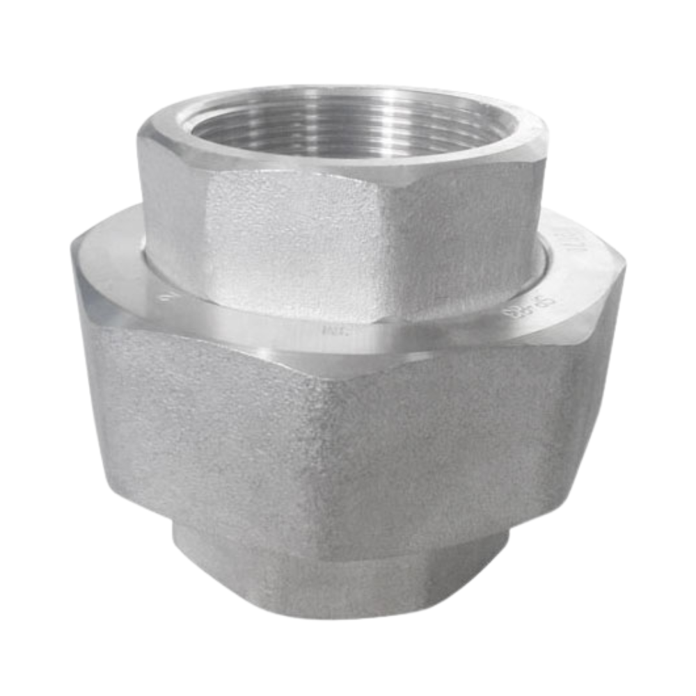 UNIÓN UNIVERSAL O TUERCA DE ACERO INOXIDABLE FORJADO ASTM A182 CAL 316 CLAS3000