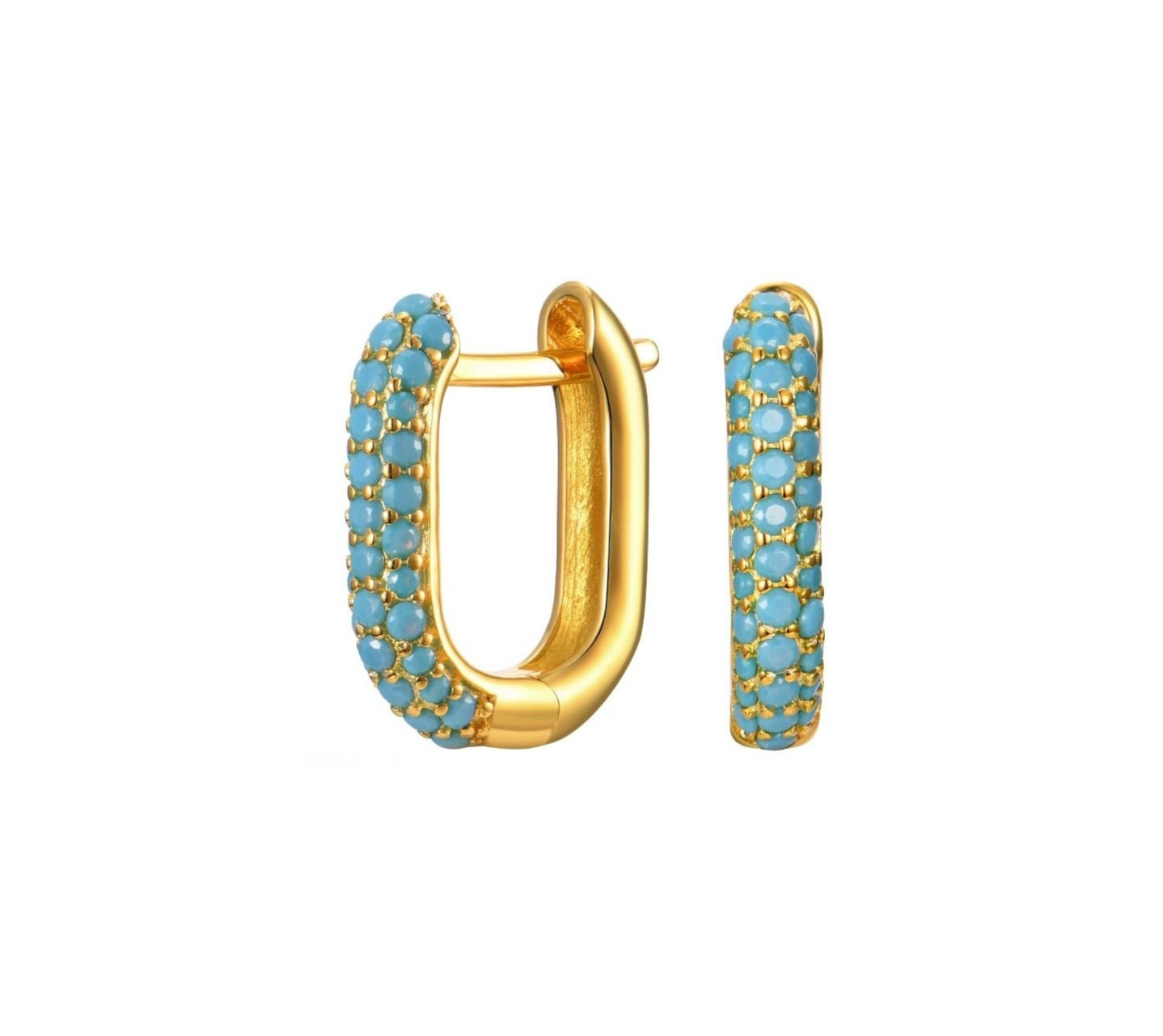 Kelly Turquoise Hoops