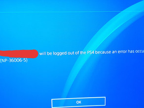 תיקון שגיאה np-36006-5 ב playstation 4